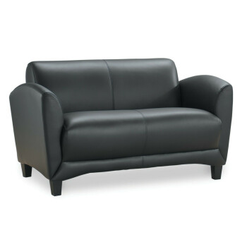 black leather loveseat